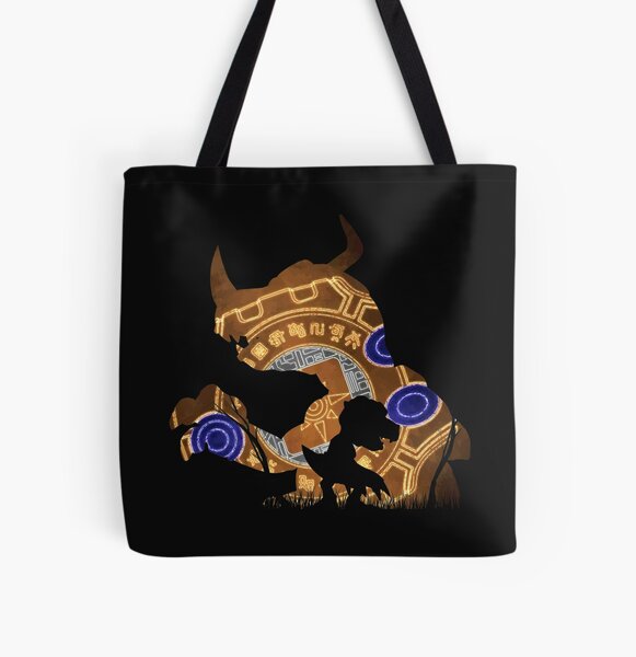 Greymon and Agumon Digivolution Courage Set Silhouette All Over Print Tote Bag RB2806 product Offical digimon Merch